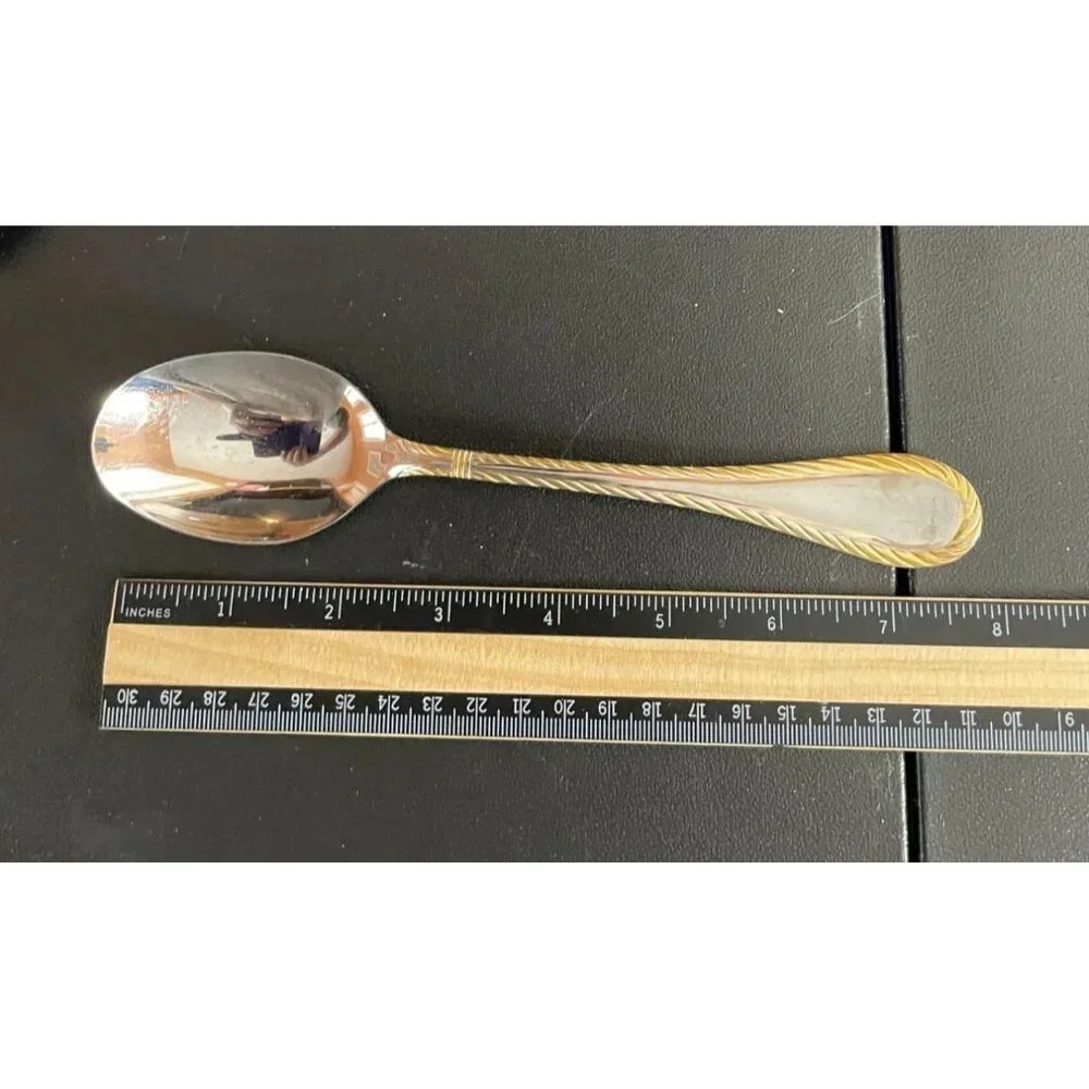 Cambridge‎ Carlyle Gold Accents Rope Stainless Steel Tablespoons Set Of 5